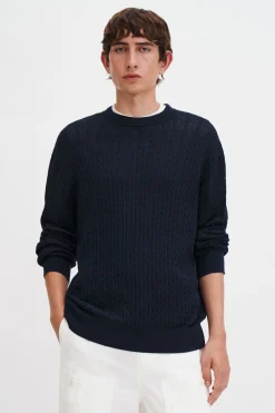 Braided Cotton Silk Sweater