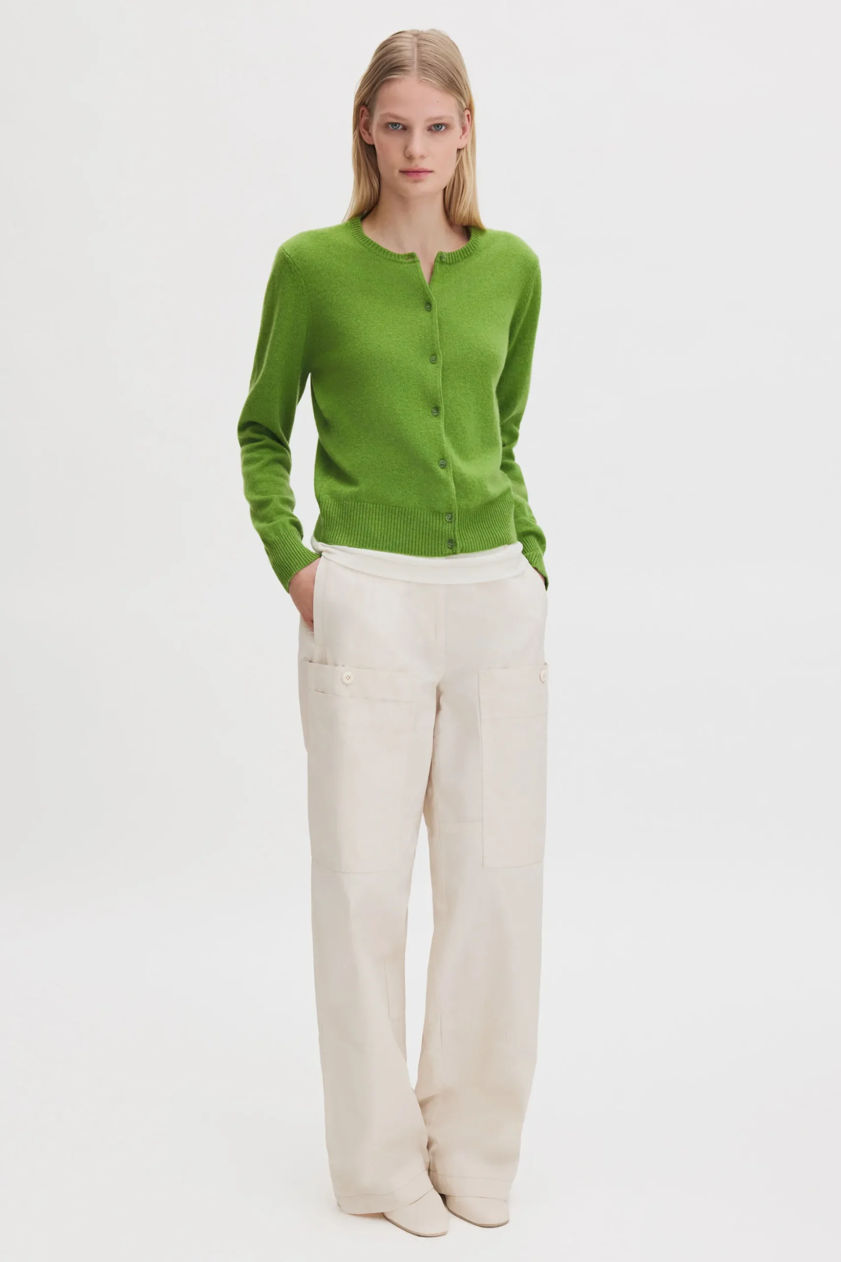 Cashmere Crewneck Cardigan