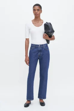 Cotton Stretch Scoop Neck Top