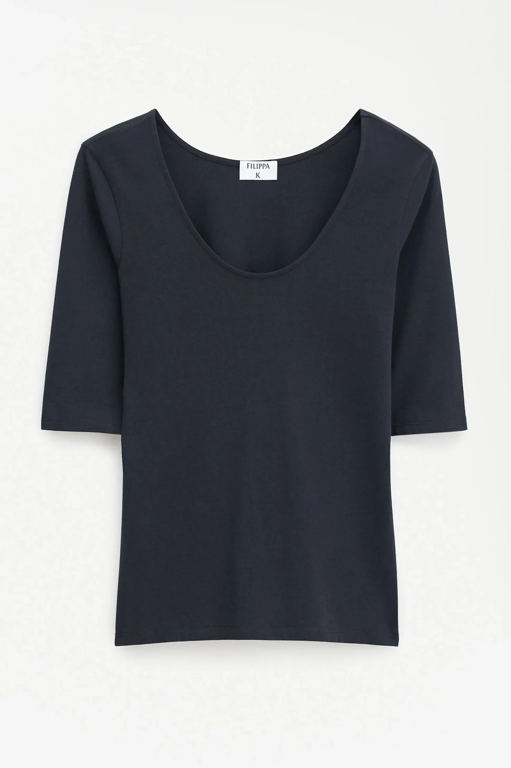 Cotton Stretch Scoop Neck Top