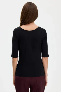 Cotton Stretch Scoop Neck Top
