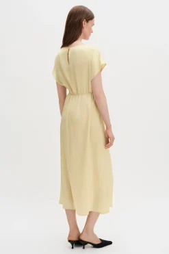 Gathered Kimono Boatneck Dress
