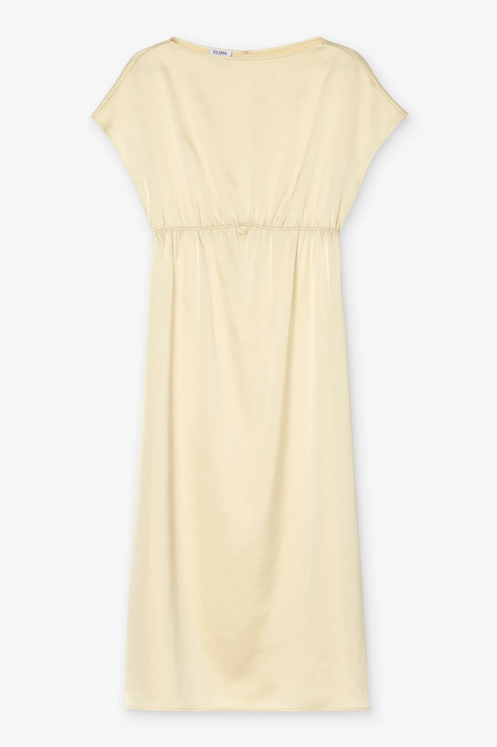 Gathered Kimono Boatneck Dress