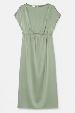 Gathered Kimono Boatneck Dress