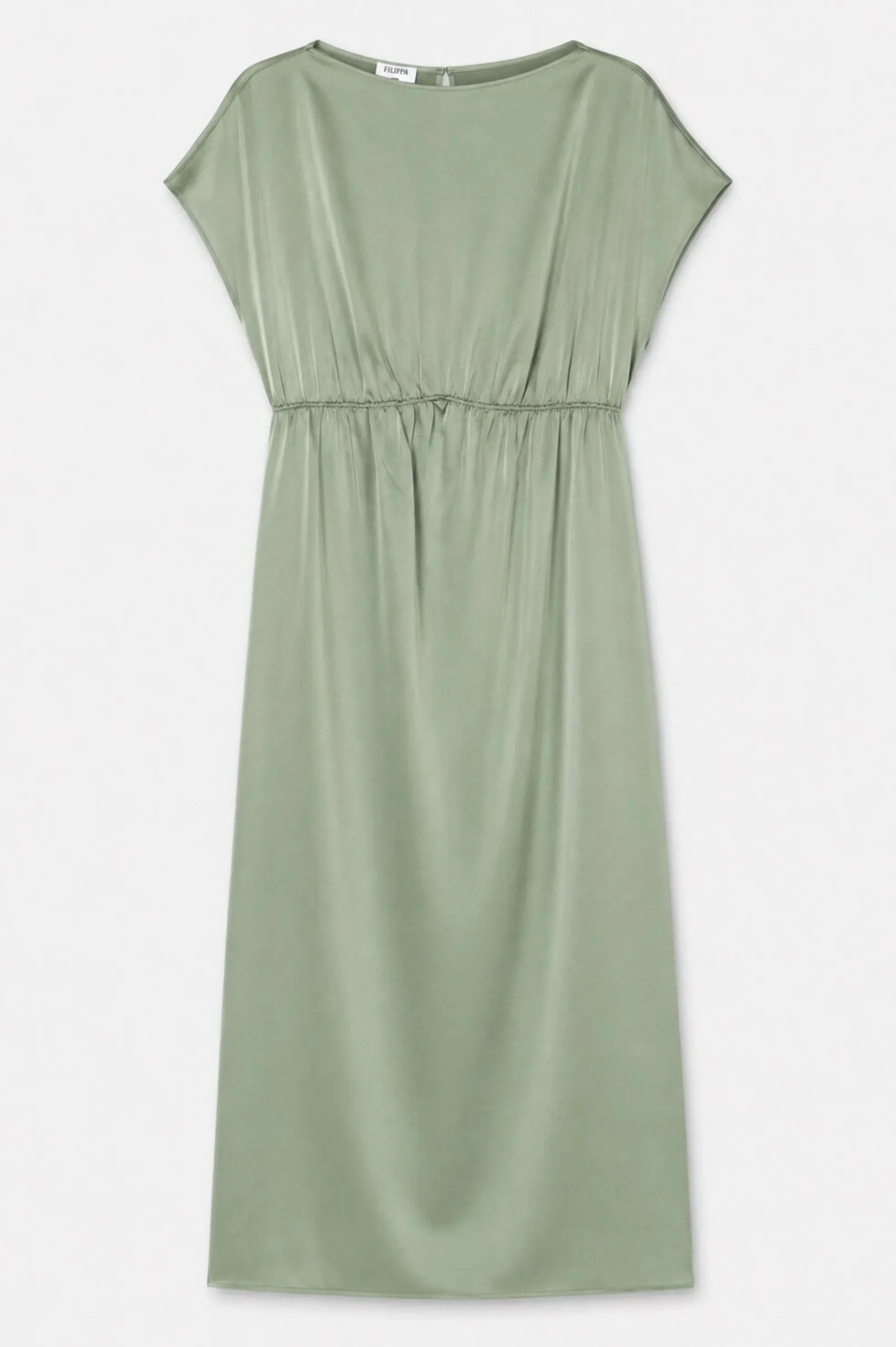 Gathered Kimono Boatneck Dress