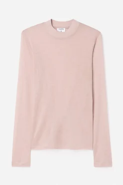 Lyocell Cashmere Mock Neck Top