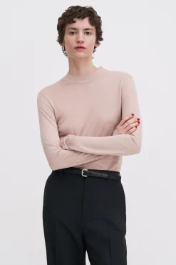 Lyocell Cashmere Mock Neck Top