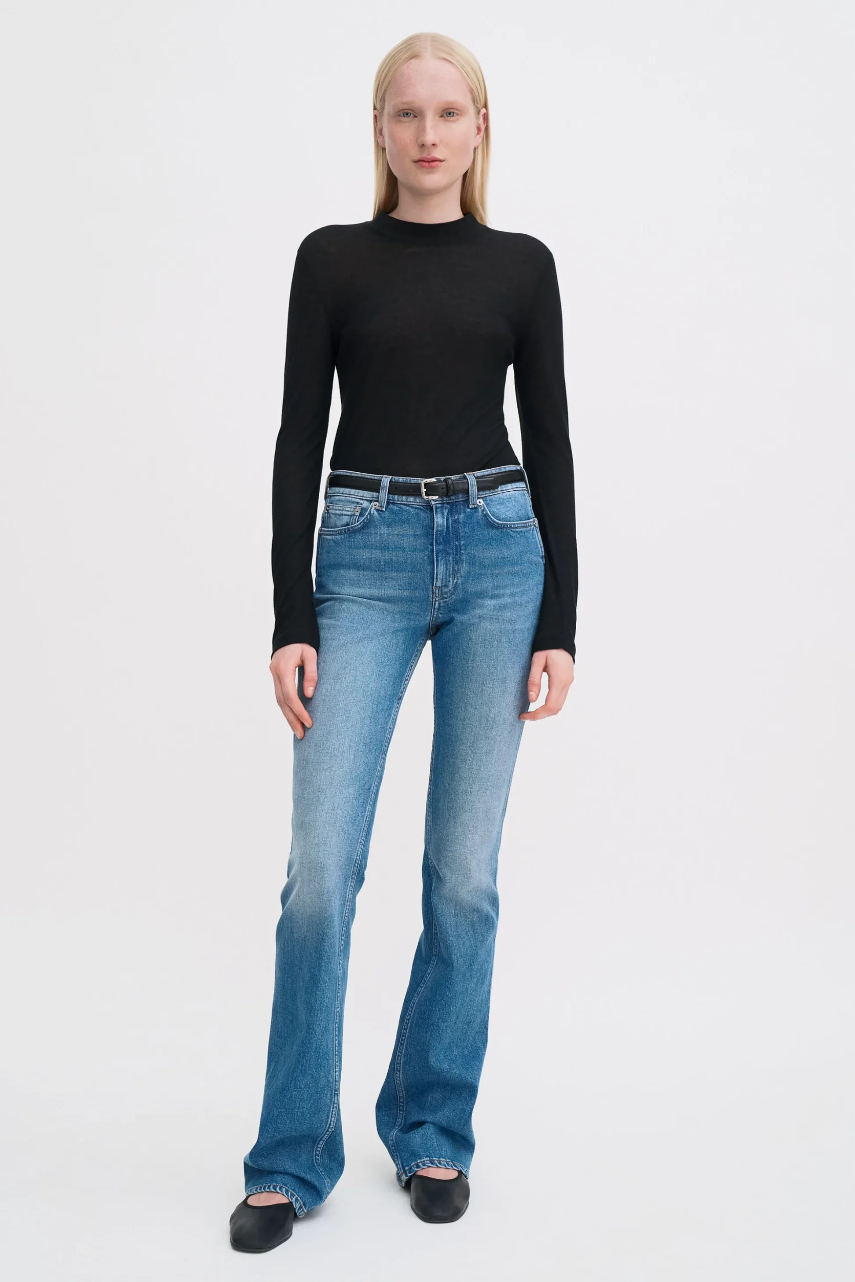 Lyocell Cashmere Mock Neck Top