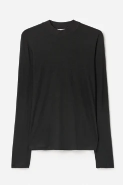 Lyocell Cashmere Mock Neck Top