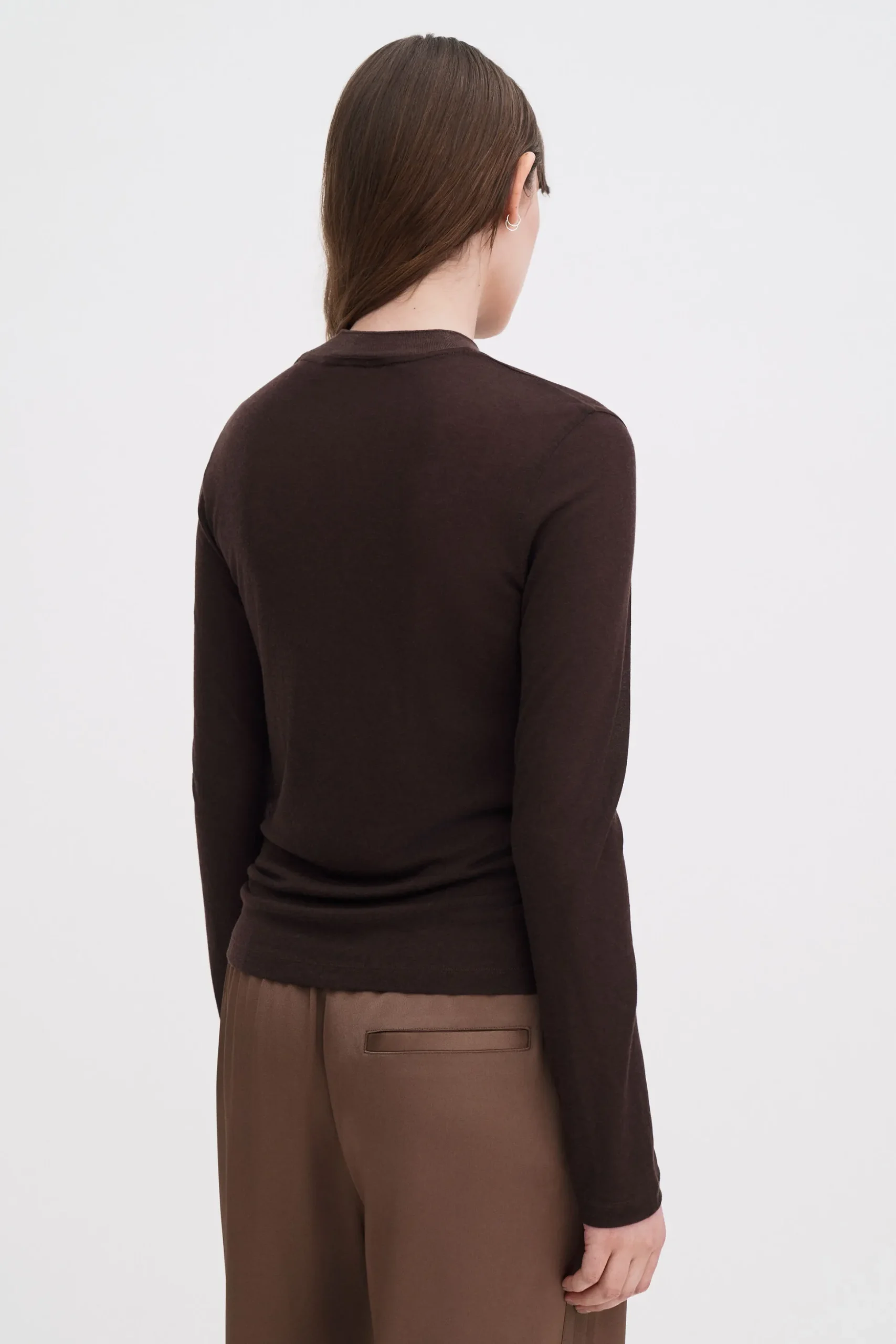 Lyocell Cashmere Mock Neck Top