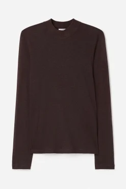 Lyocell Cashmere Mock Neck Top
