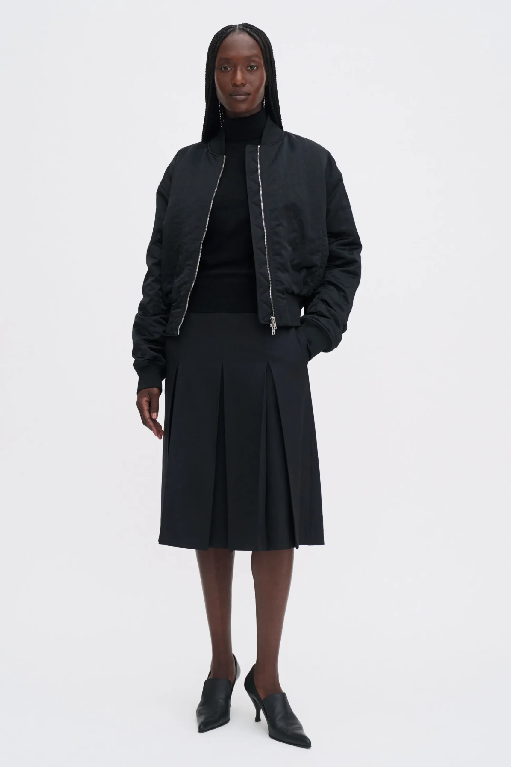 Pleated Wool Skirt