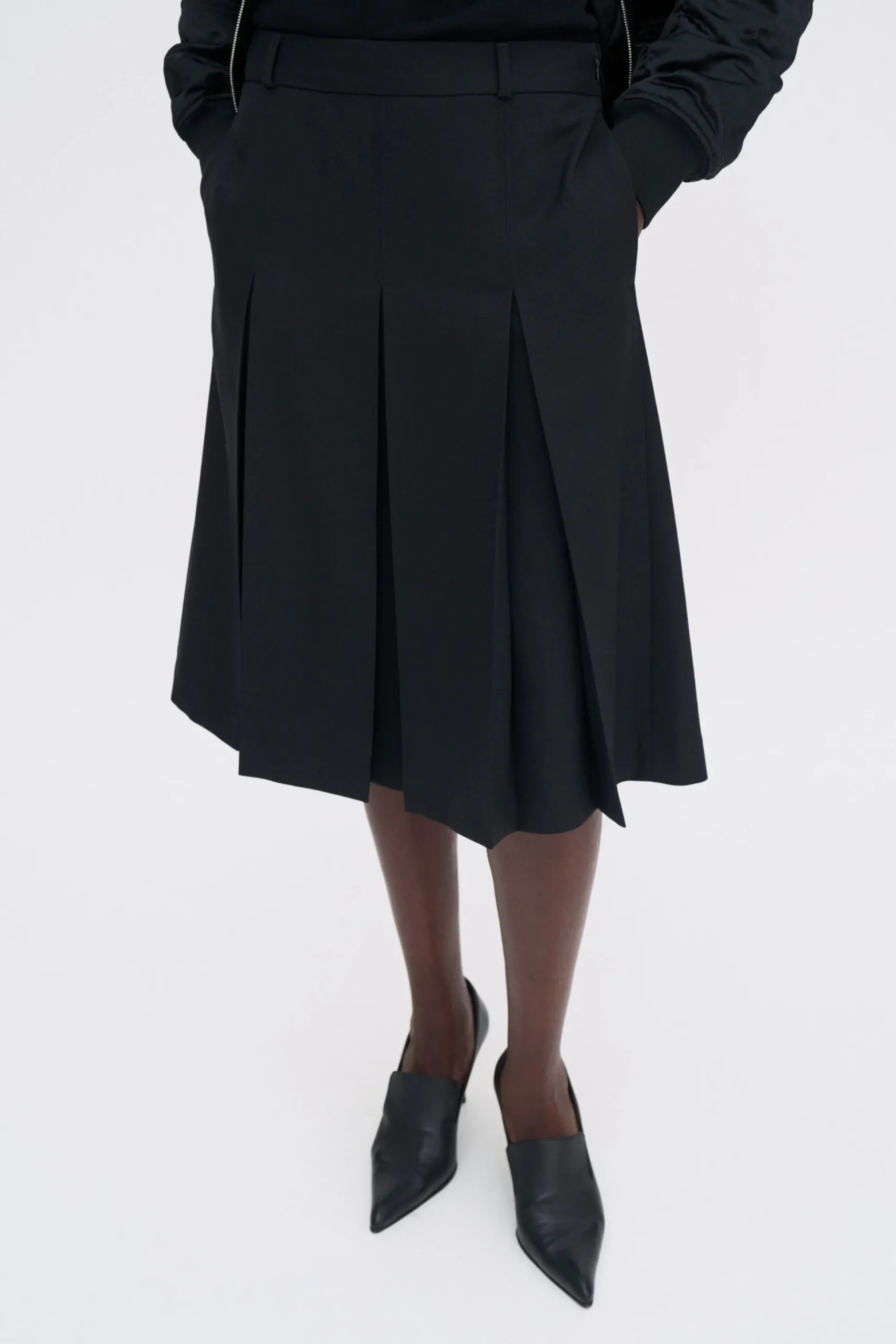 Pleated Wool Skirt