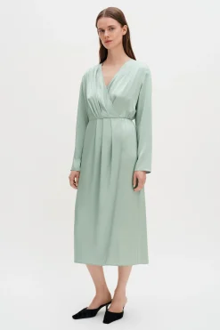 Pleated Wrap Dress