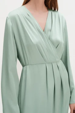 Pleated Wrap Dress