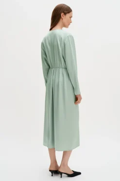 Pleated Wrap Dress