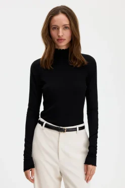 Rib Mock Neck Top