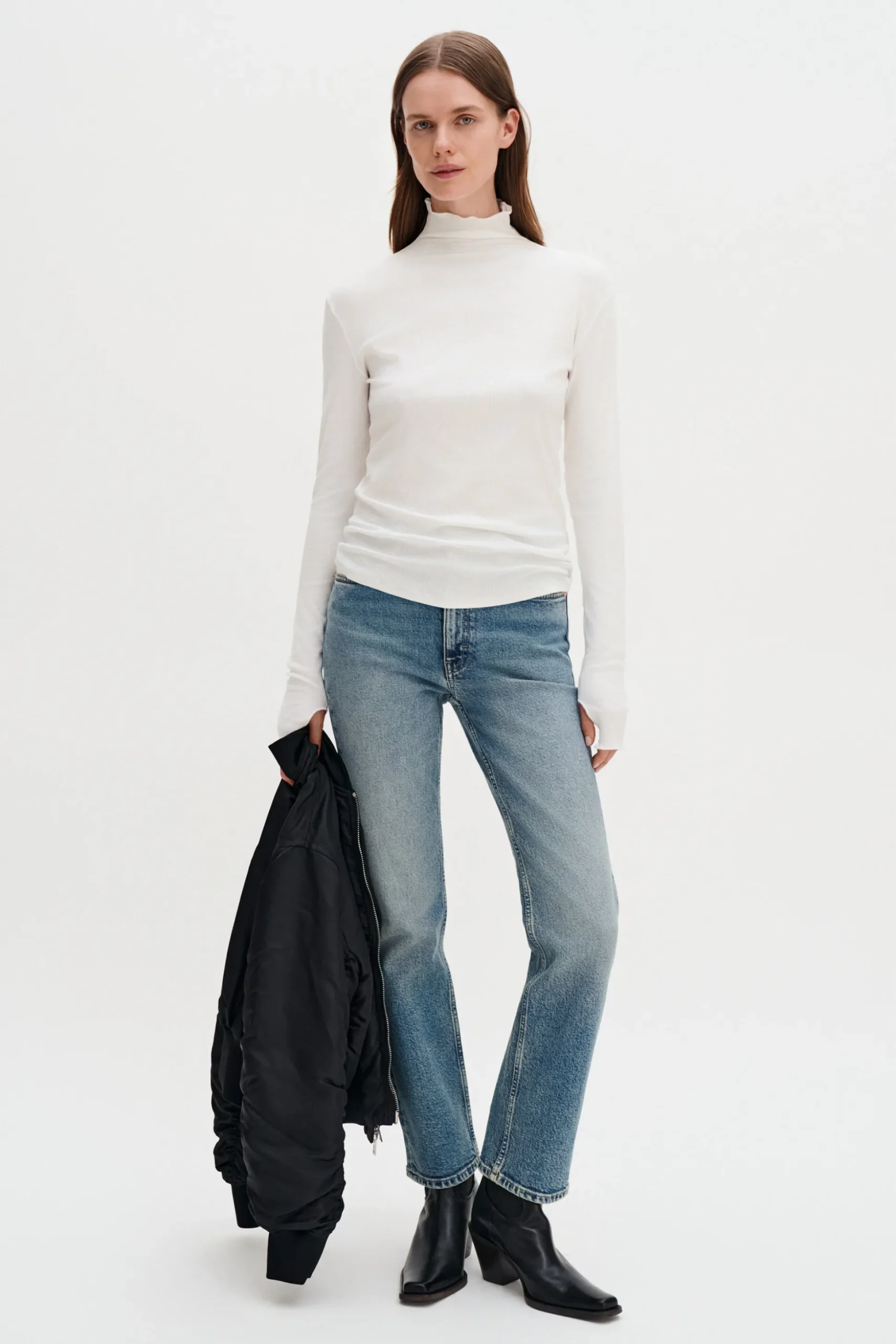 Rib Mock Neck Top