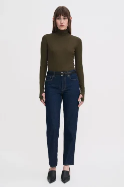 Rib Mock Neck Top