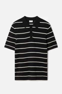Striped Mesh Polo