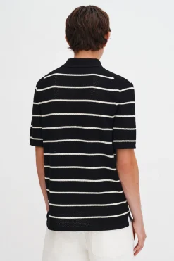 Striped Mesh Polo