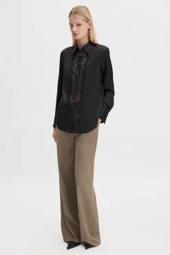 Vertical Lace Detail Shirt
