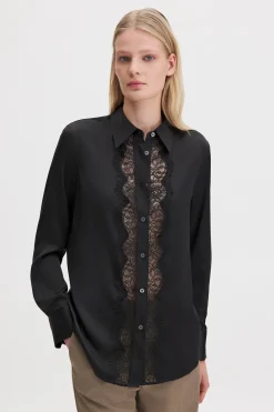 Vertical Lace Detail Shirt