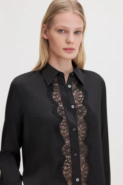 Vertical Lace Detail Shirt