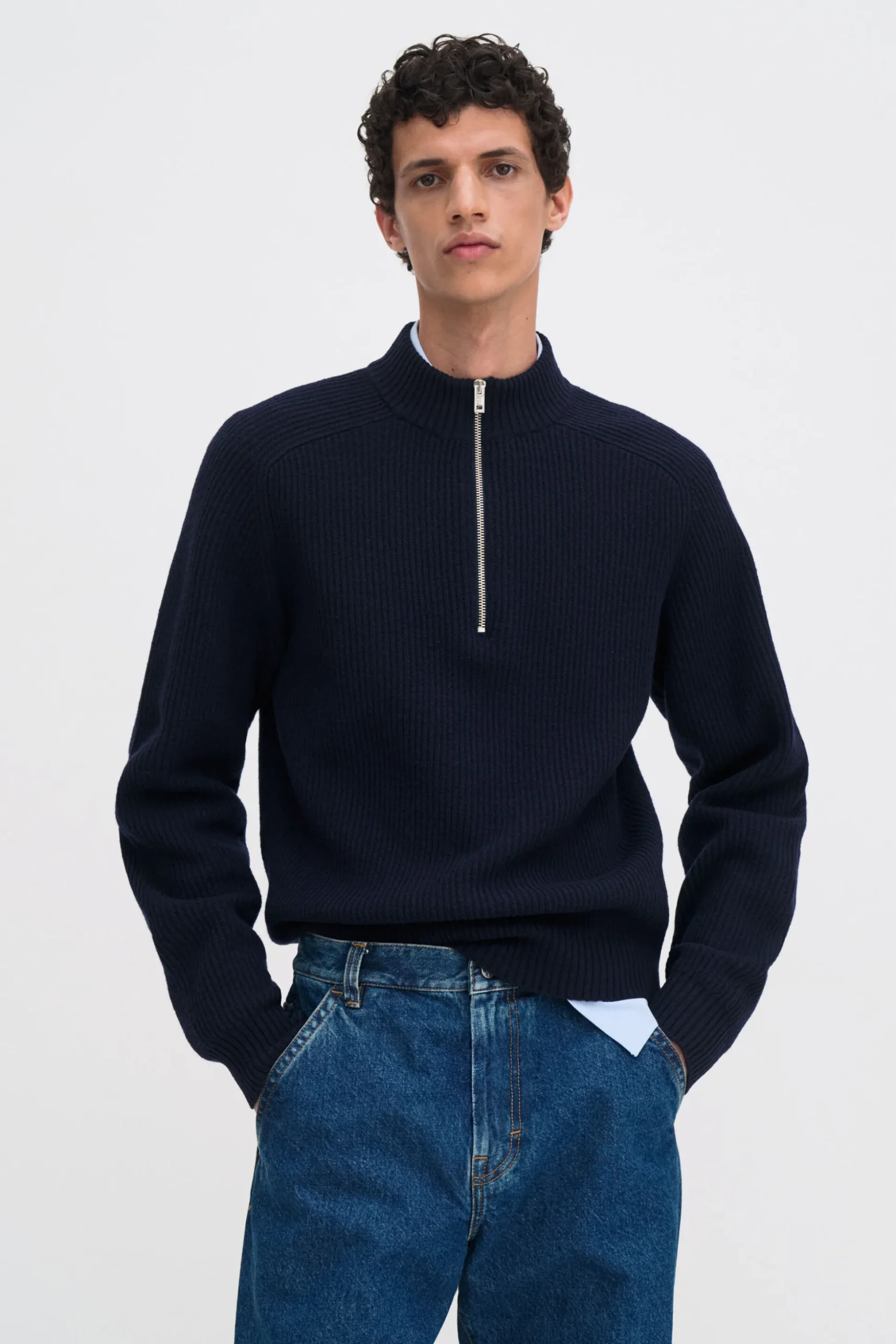Wool Half Zip Sweater